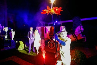 Hochzeit Südfrankreich Fliegende Kutsche Feuerwerk